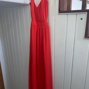Lulu’s Rooftop Garden Backless Red Maxi Dress